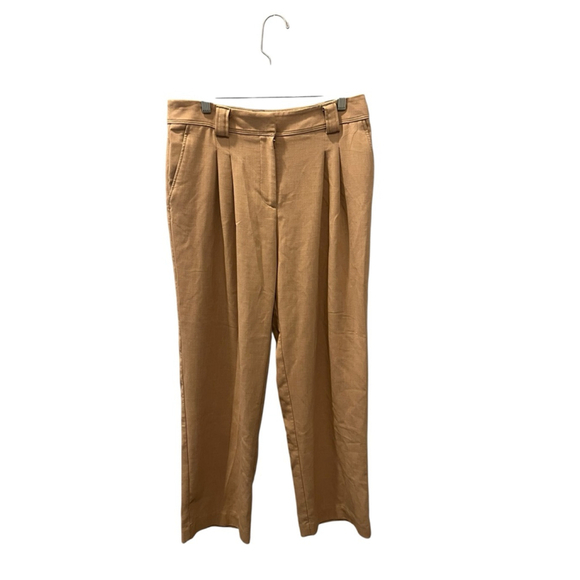 Maeve Anthropologie Wide Leg Beige Slacks Pants Size 12 Business Casual Women's